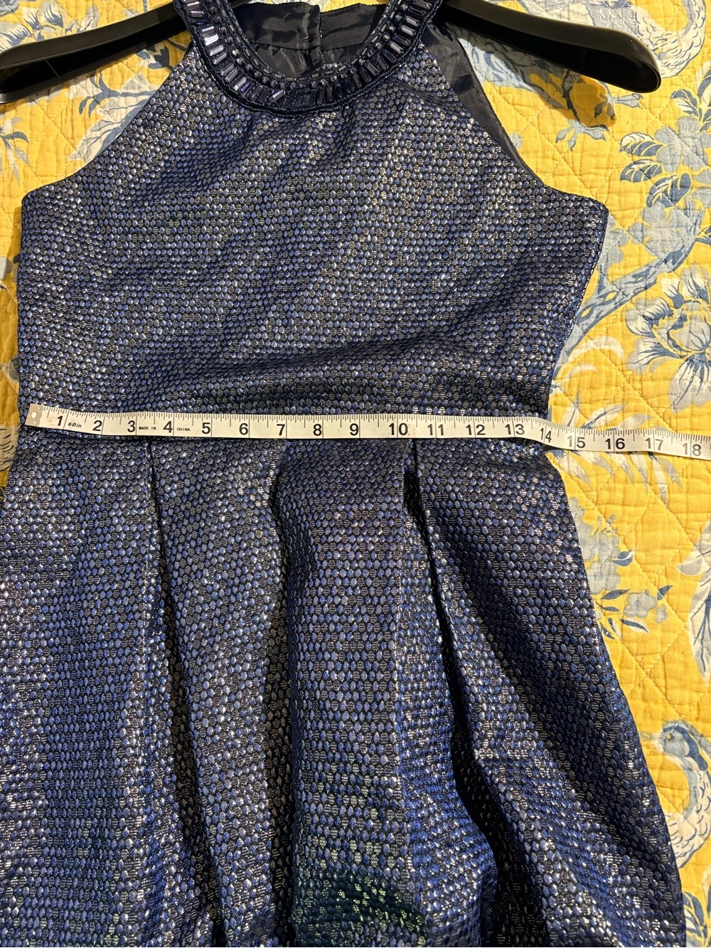 Rare Editions Navy Blue Sparkle Halter Dress - Picture 6 of 8